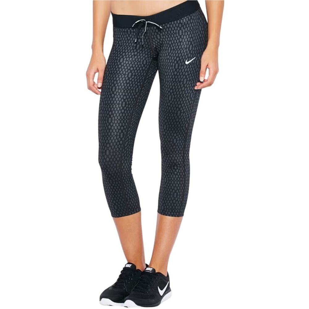 Nike Dri-Fit Relay Tights Mirror Mesh Stay Warm Reflective Drawcord Pocket Large
